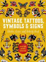 Vintage Tattoos, Symbols & Signs Sticker, Color & Activity Book