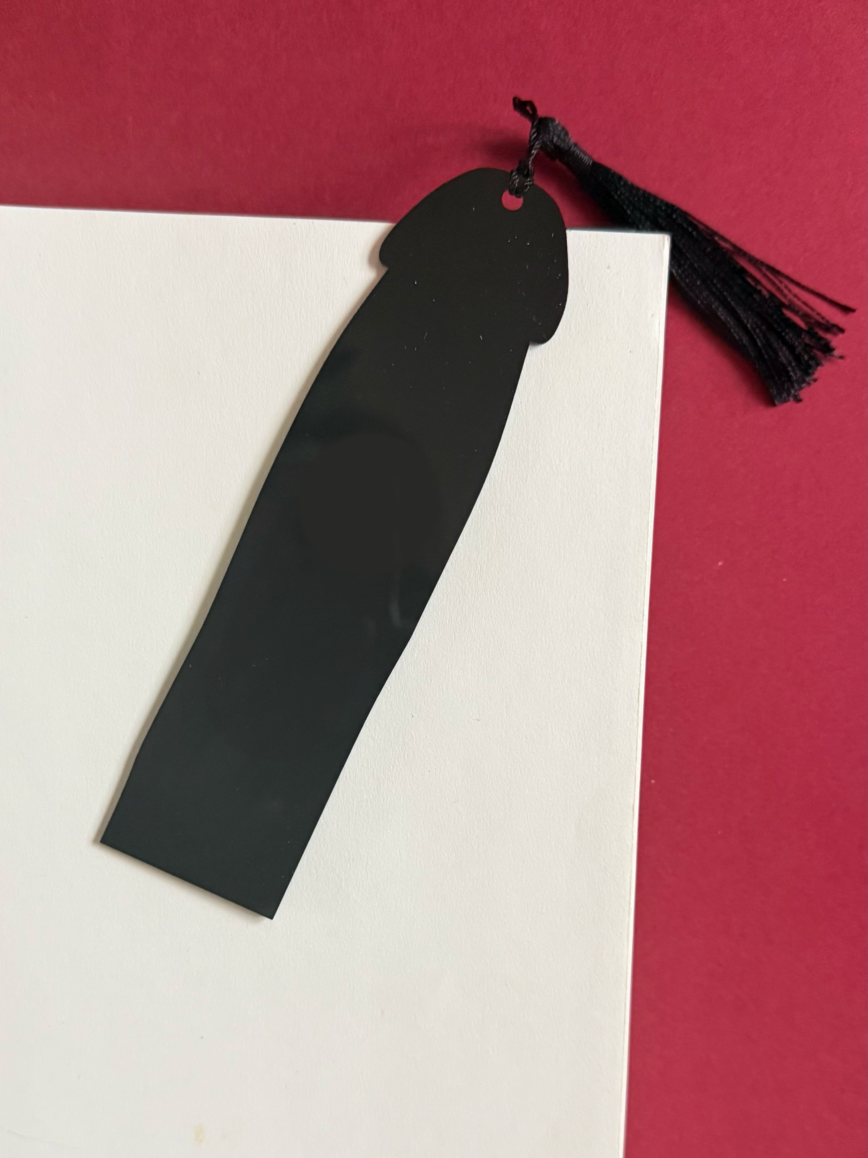 Dark Romance Cockmark Bookmark: Black/Engraved Blue Acylic