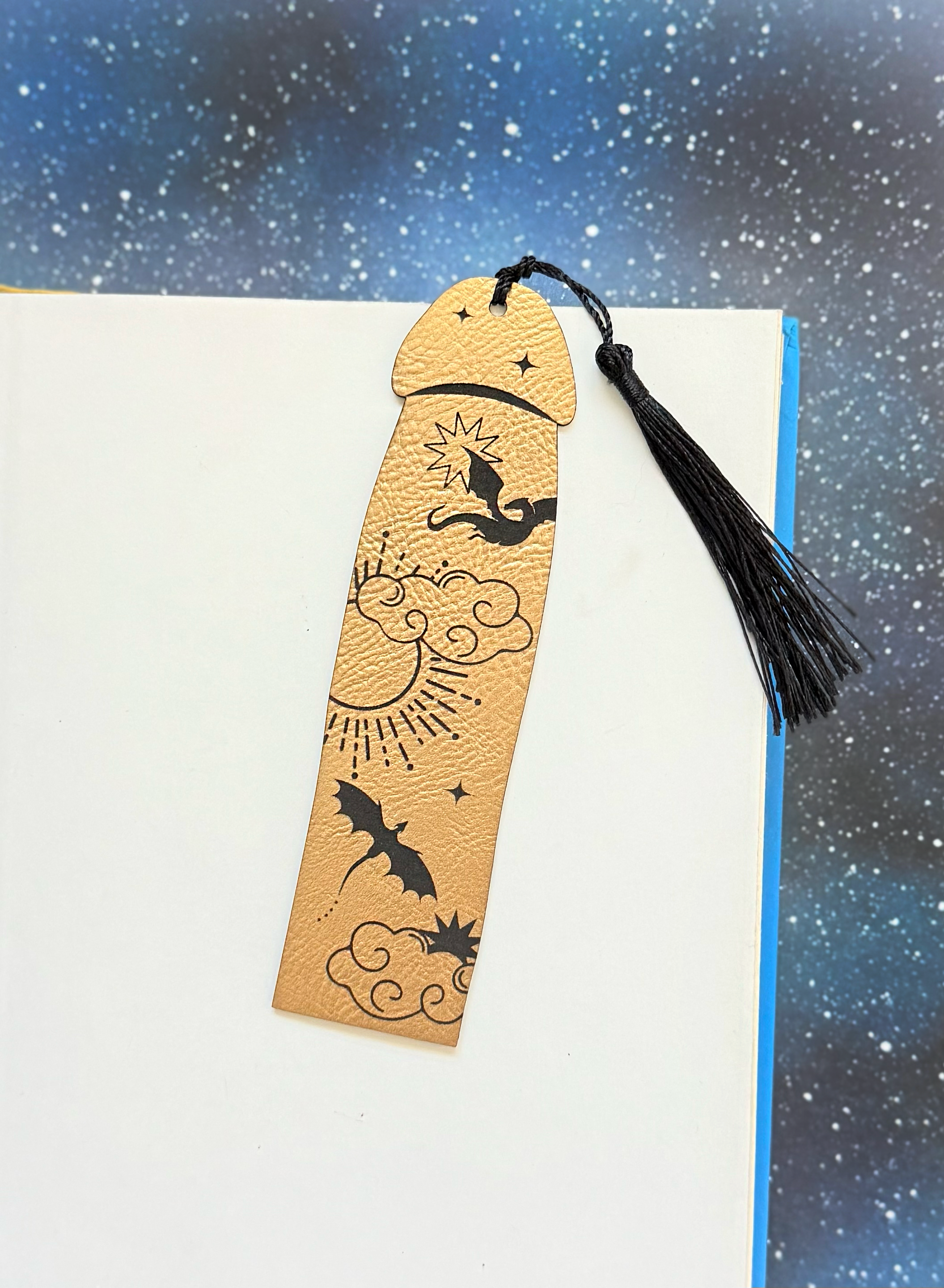 Dragon Rider Cockmark Bookmark: Gold