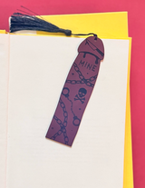 Dark Romance Cockmark Bookmark: Black/Engraved Blue Acylic